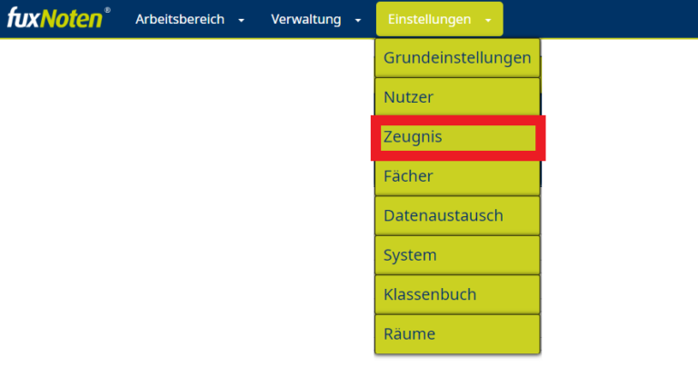 Wie kann ich die Noten auf dem Zeugnis als Ziffern anzeigen lassen?